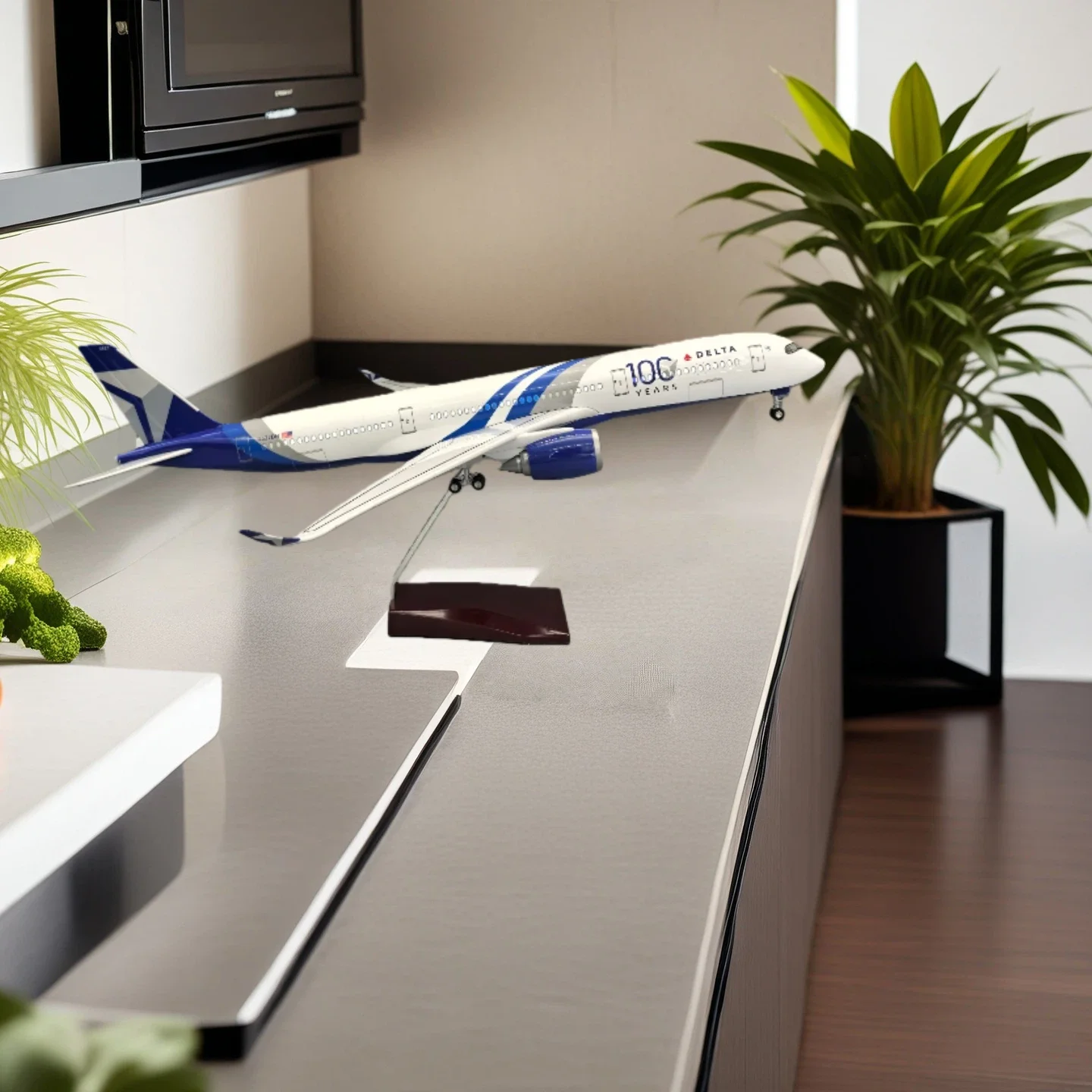 

1:142 Scale Model Aircraft Delta Air Airways A350 100th Anniversary Livery Resin Passenger Aircraft Model Collection Display Orn