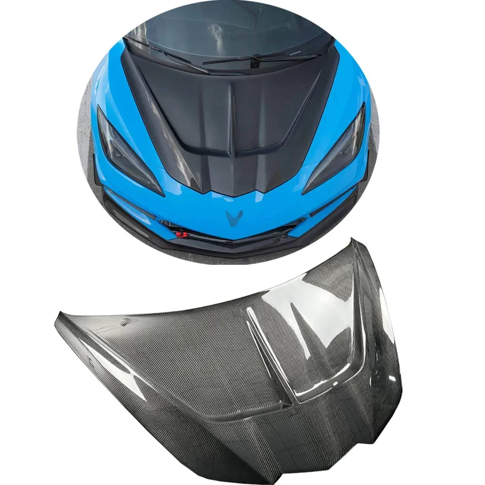 High Quality Carbon Fiber Front Hood for Chevrolet Corvette C8 ST Style Bonnet