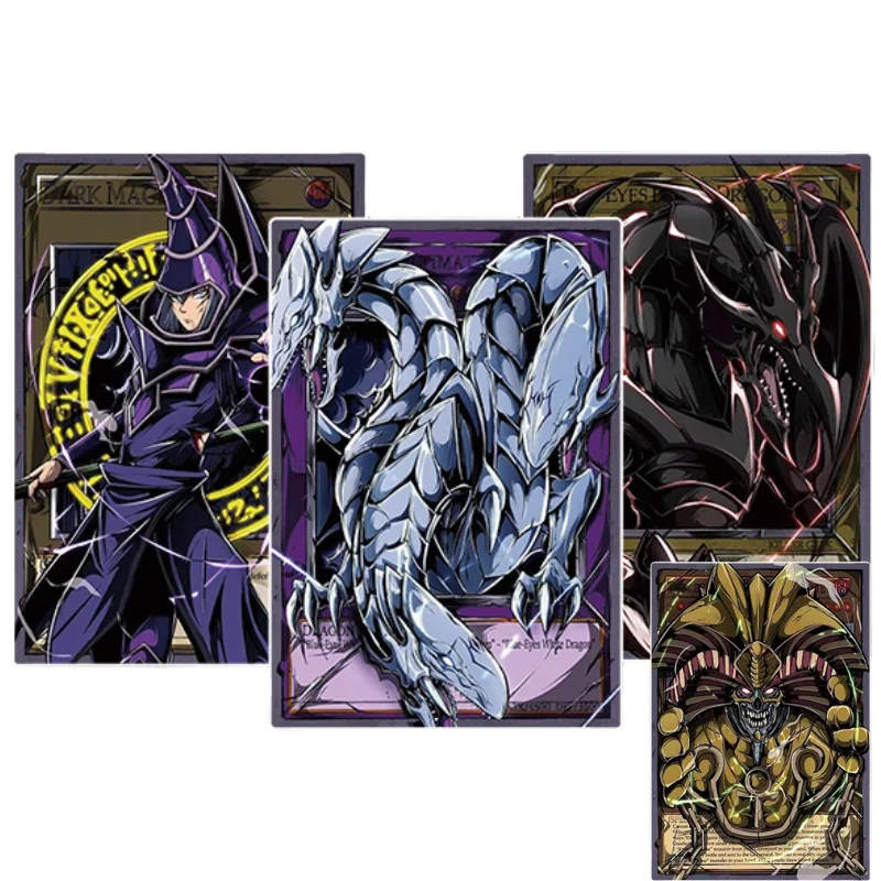 Yu Gi Oh Cards Exodia Dark Magician Blue-Eyes White Dragon Anime Game Collection ACG DIY Toy Color Flash Card Off Screen Series