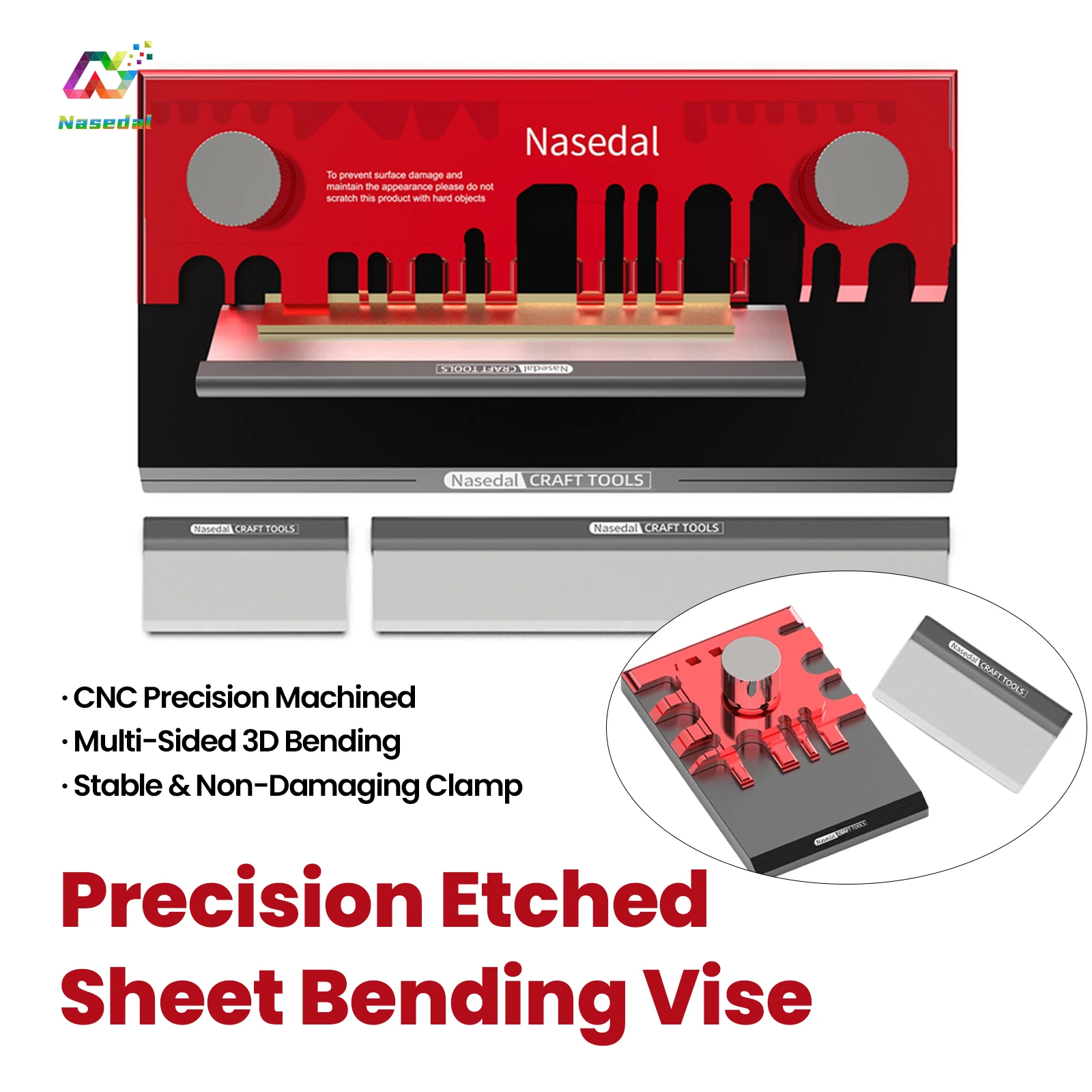 Nasedal Etched Sheet Bending Vise Multi-Sided 3D Bending Tool Stable Clamping for Gunpla Mecha Model Upgrade Refitting Hobby DIY