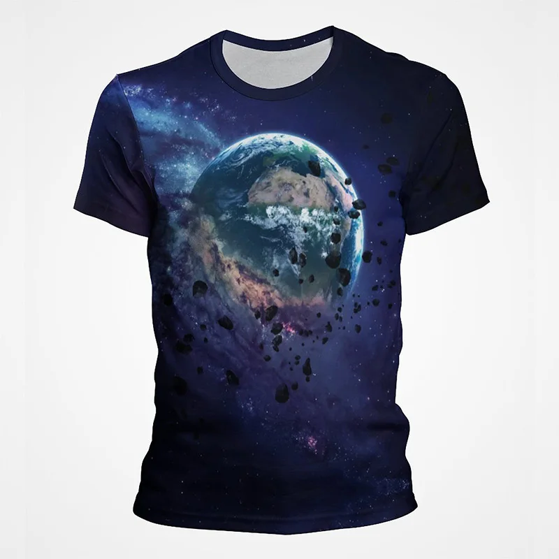 

New Summer Men Starry Sky Sci-Fi Graphic T Shirt 3D Printed Astronaut T-Shirt Casual Sports O Neck Style Casual Women Clothing