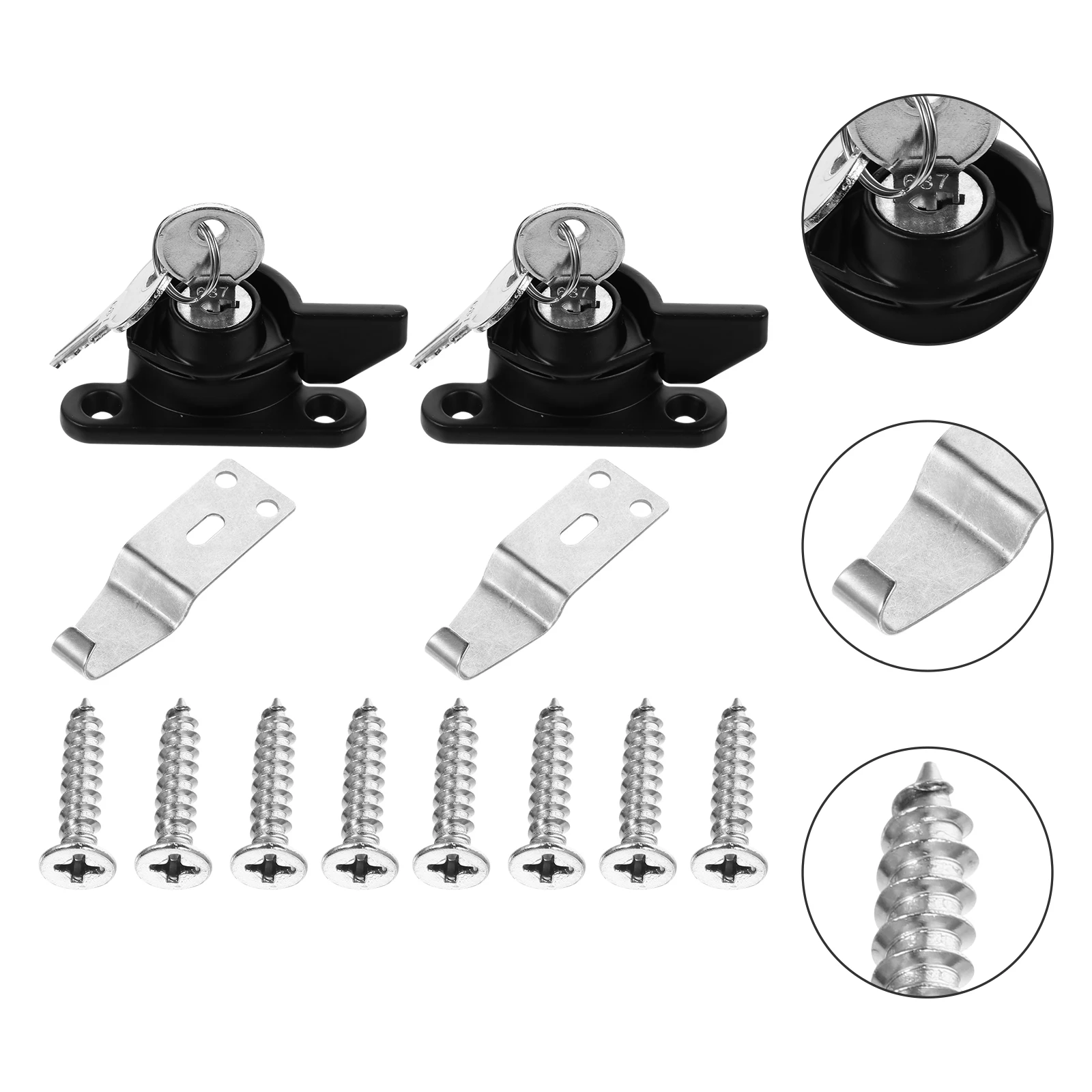 

2 Pcs Lock with Sliding Doors and Windows Security Locks Key Keyed Aluminum Alloy Safety