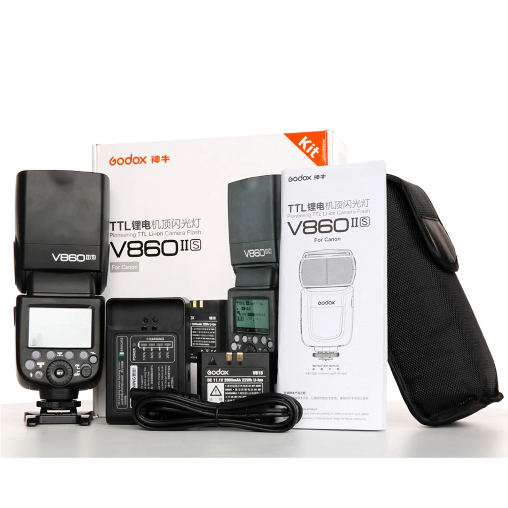 Godox V860II-C V860II-N V860II-S V860II-F V860II-O TTL HSS litowo-jonowy akumulator Speedlite Flash dla Canon Nikon Sony Fuji Olympus