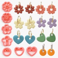 Flowers/Love Soft Ceramic Earring Mold Polymer Clay Cutter DIY Handmade Jewelry Pendant Quick Modeling Cutting Ceramic Tool