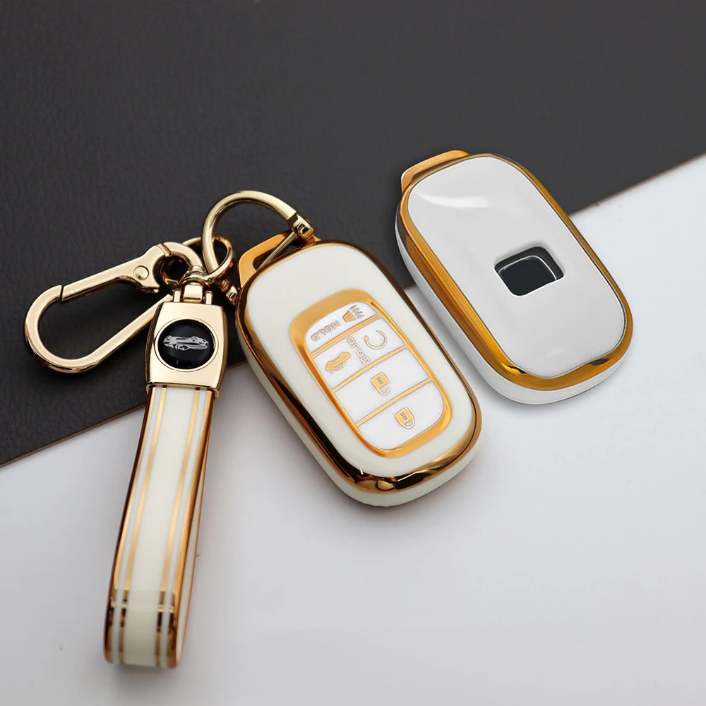 5 Buttons TPU Remote Key Case Fob Protection Cover For Honda 2021 2022 Accord Civic Pilot Freed CRV Protector Auto Accessories