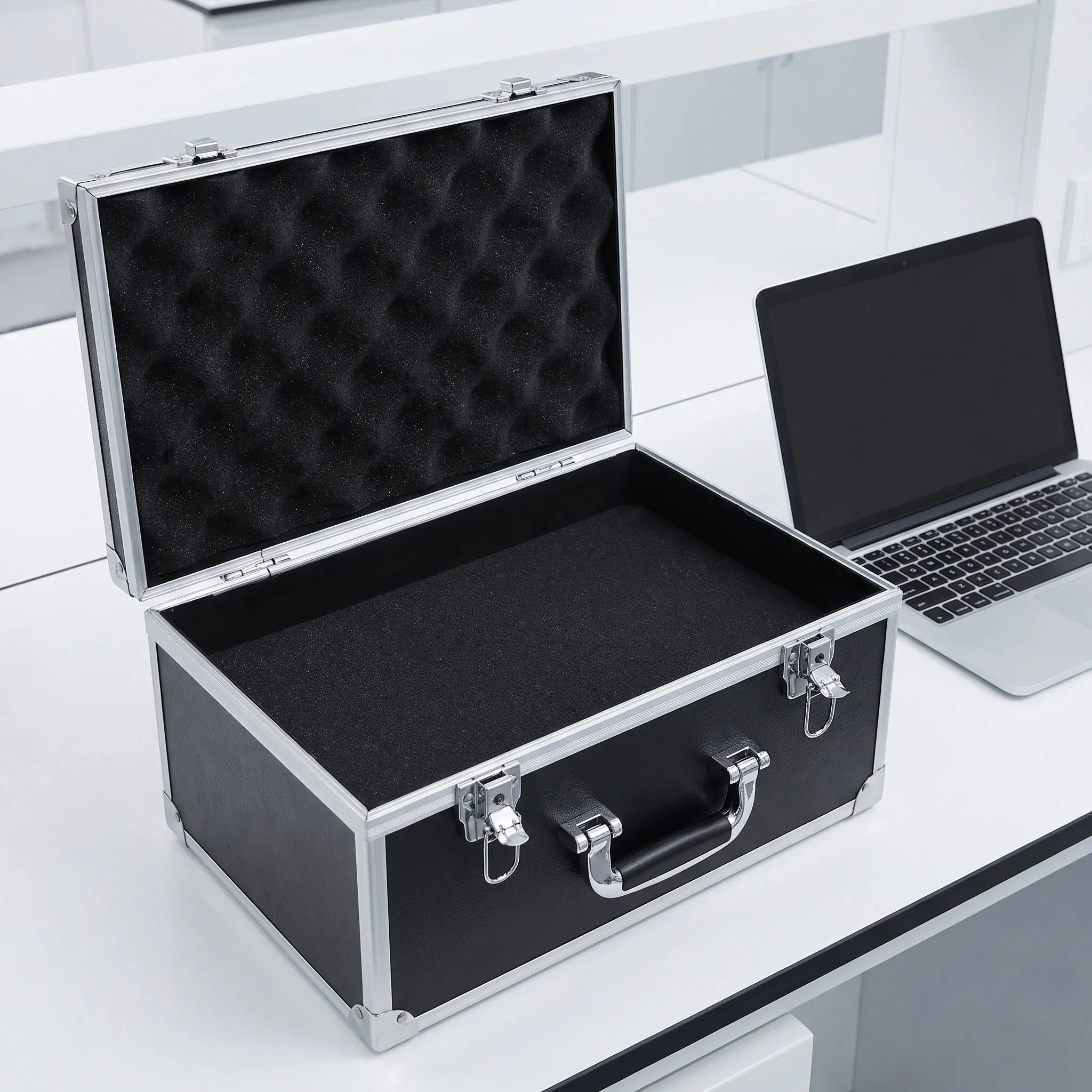 Aluminum Alloy Tool Box Heavy Duty Portable Hard Case with High Density Foam Inserts Shockproof Storage for Hand Tools Small