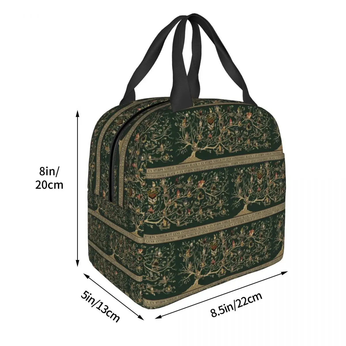Noble House Of Black Family Tree Insulated Lunch Bag for Women Children Portable Food Boxes Thermal Lunch Box Tote