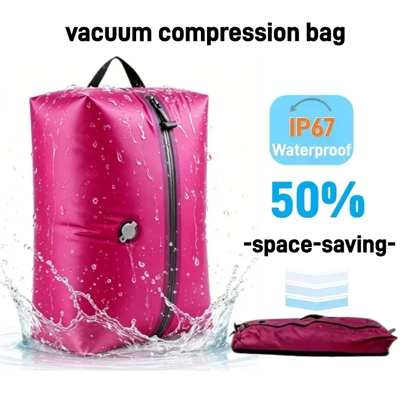 Sacs de rangement sous vide, cubes de rangement, étanches IP67, en PU et polyester, 17L, souples, portables, blanc, noir, rose, sac de voyage, pompe vendue séparément
