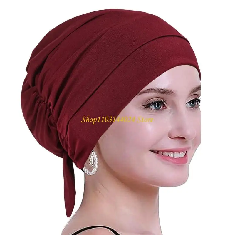 N5KE Unisex African Turban Head Wrap Stretch Hijab Hat Accessory Fashionable African Head Scarf Wrap Multicolored
