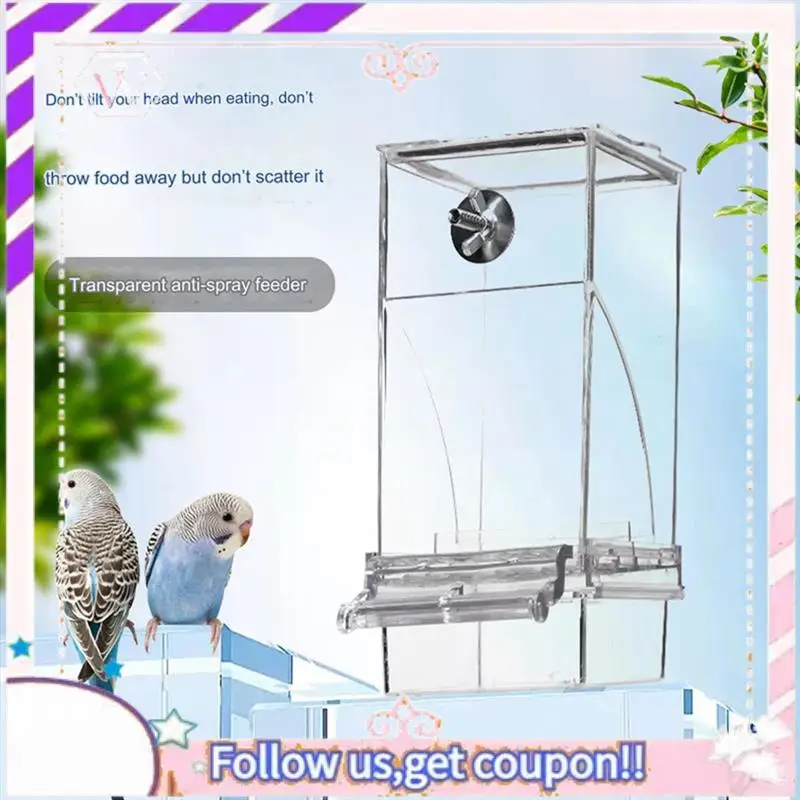 

Автоматическая прозрачная кормушка для птиц премиум-класса, автоматическая кормушка для птиц без беспорядка, прозрачный контейнер для еды, клетка, поилка