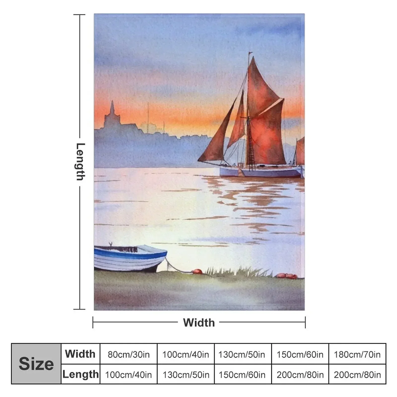 Thames Barge At Maldon Essex England Throw Blanket for winter Heavy Bed covers heavy to sleep Blankets