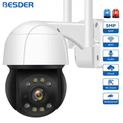 Cámara IP PTZ de 5MP para exteriores, videocámara inalámbrica de seguimiento automático de humanos, IA, Audio, 2MP, 3MP, seguridad inteligente, CCTV, almacenamiento en la nube