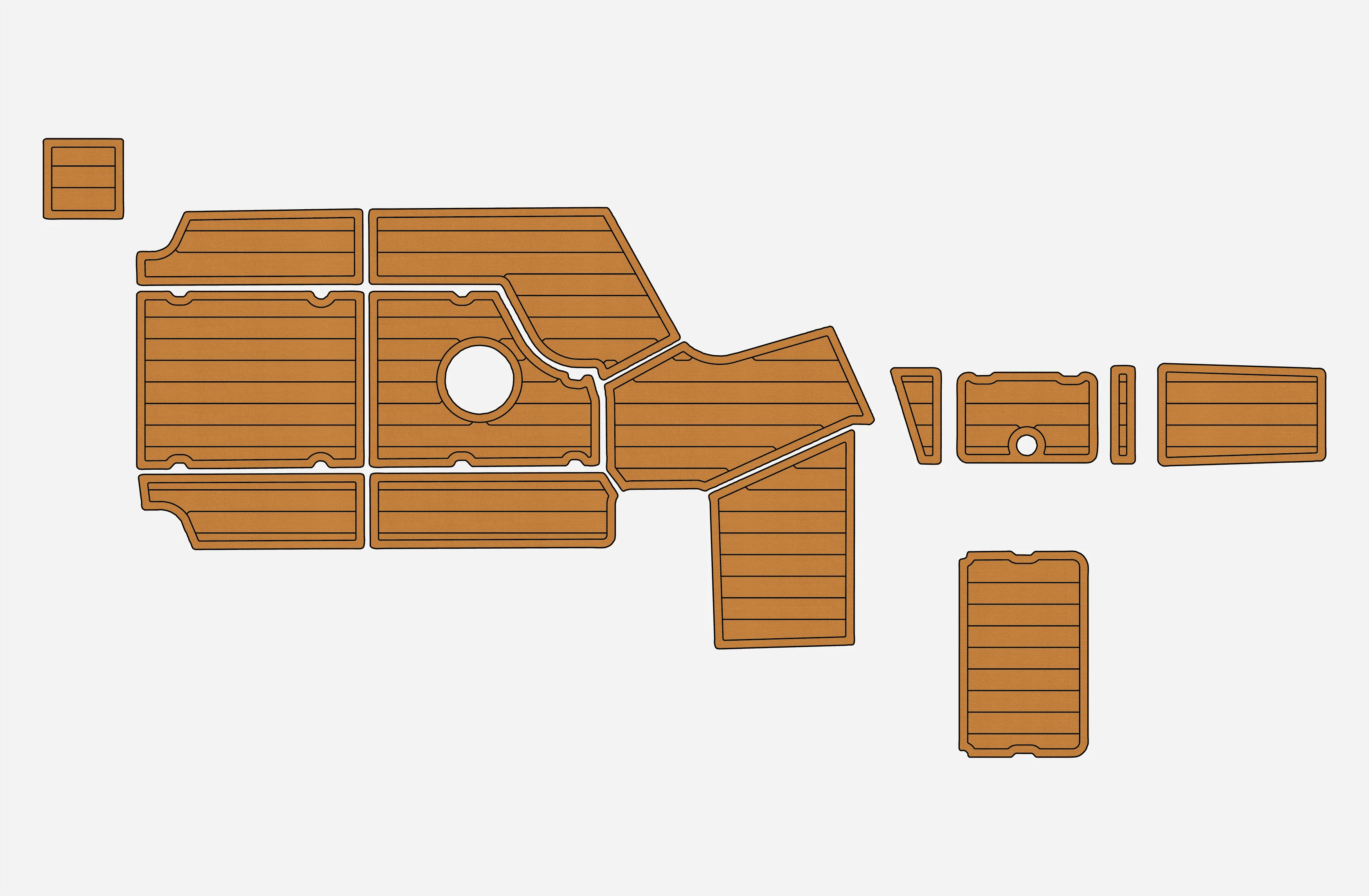 

Marine Faux Teak EVA Non-Slip Mat-2015-2016 Centurion Enzo SV233 Self-Adhesive 1/4" (6mm) Boat Deck Pad for Cockpit & Deck