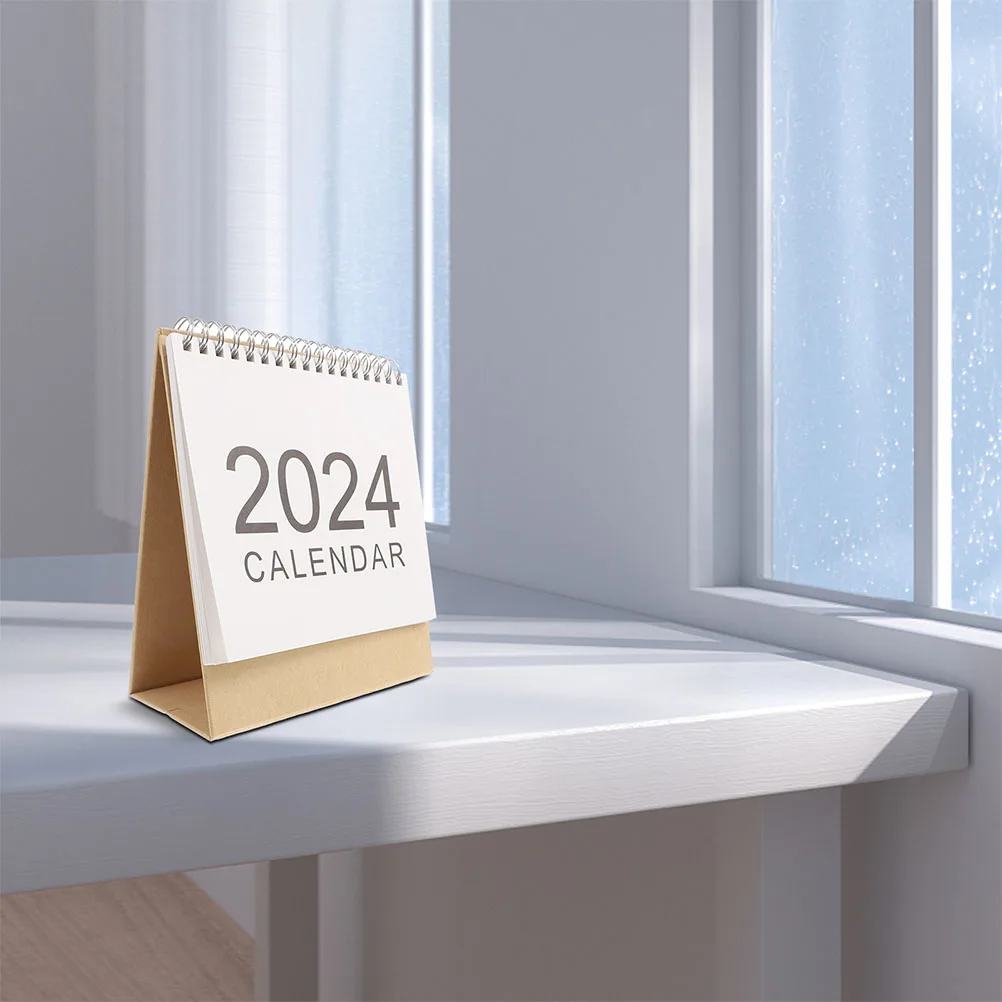 

Style 2024 Monthly Planner Calendar Small Size Desk Flip Decor Minimalist Modern Office Reusable Perpetual Desktop