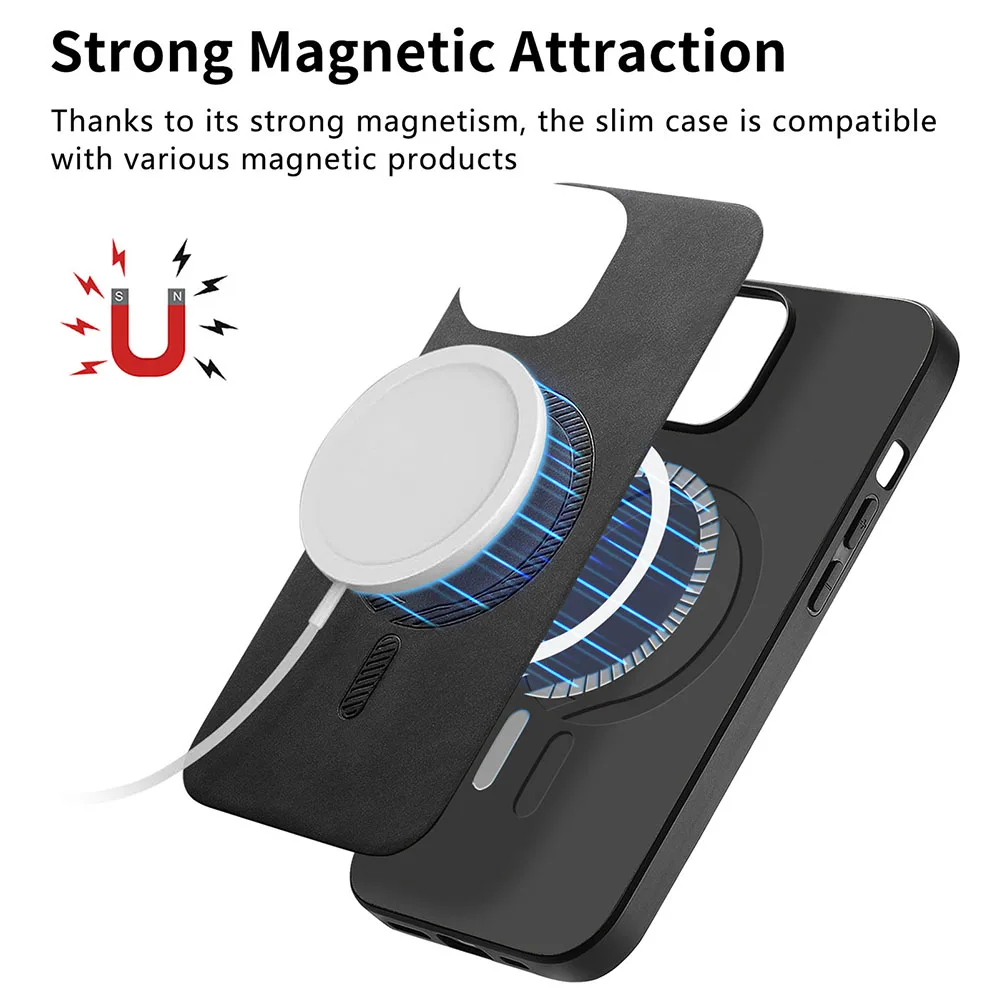 Luxury Wireless Charging Magnetic Cortex Case For Sony Xperia 1 VI 5 V 10 V Magsafe Bumper Cover For iPhone 15 Plus 14 Pro 13