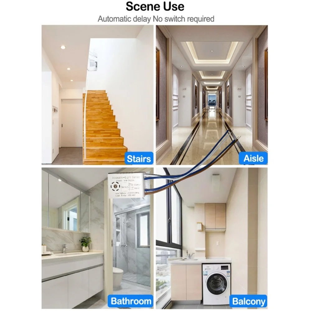 Aswesaw 220V Module Detector Auto On Off Intelligent Sound Voice Sensor Light Switch Use In Corridor Bath Warehouse Stair