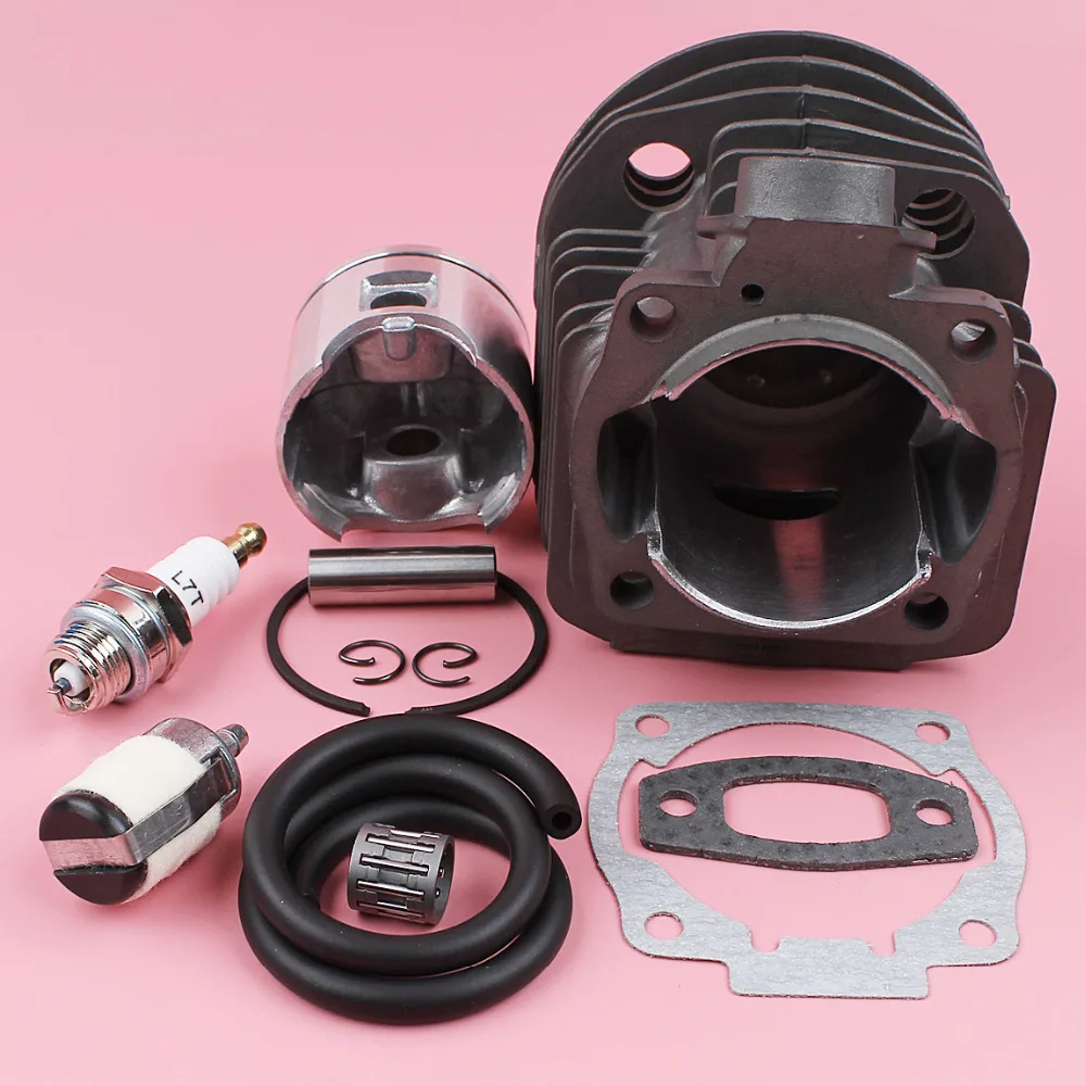 Cylinder Piston Fuel Filter Line Spark Plug Gasket Kit For Husqvarna 55 51 Chainsaw Garden Tool Part 46mm бензопила