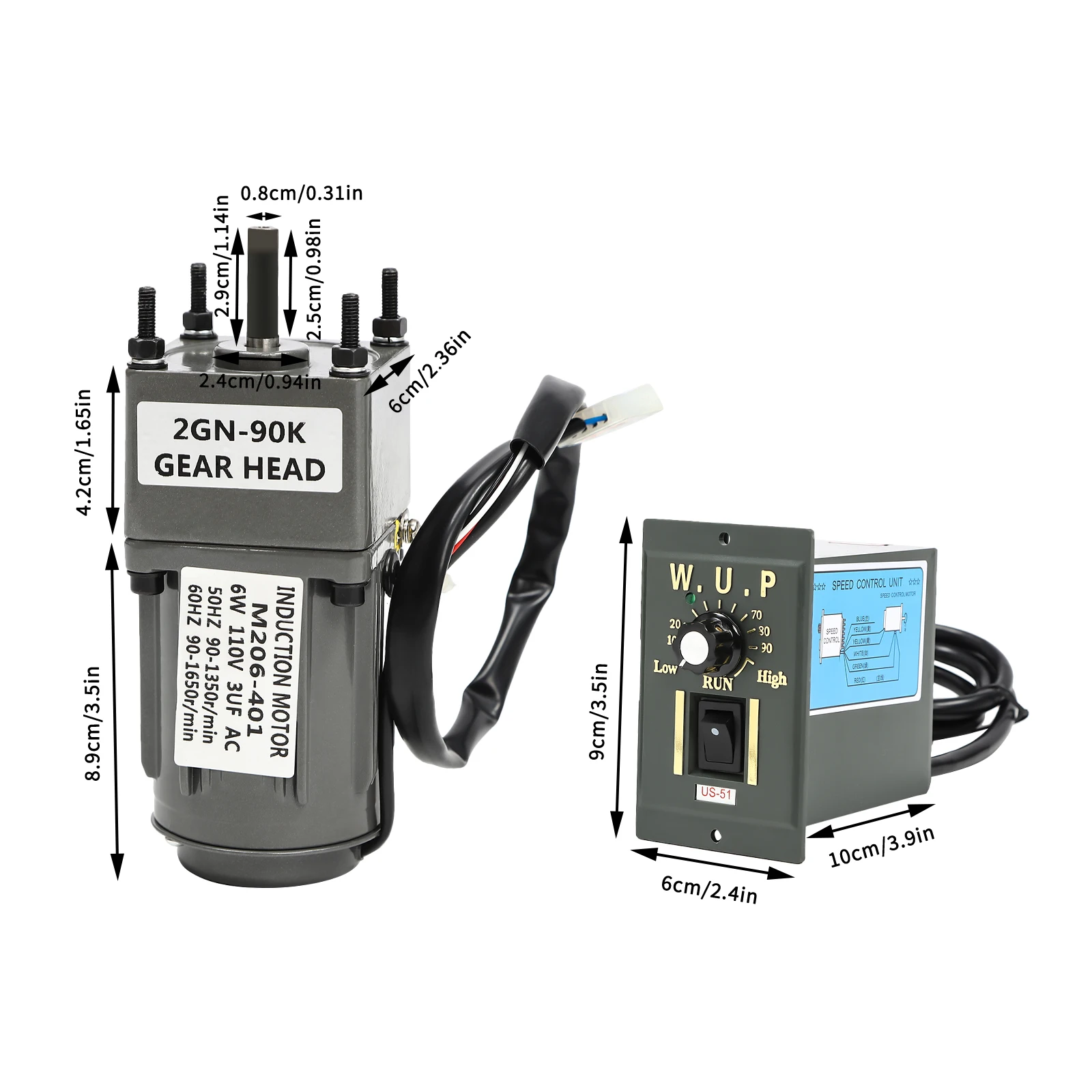 6w 90k Speed Regulating Motor+speed Regulator+bracket (110v Wiring)