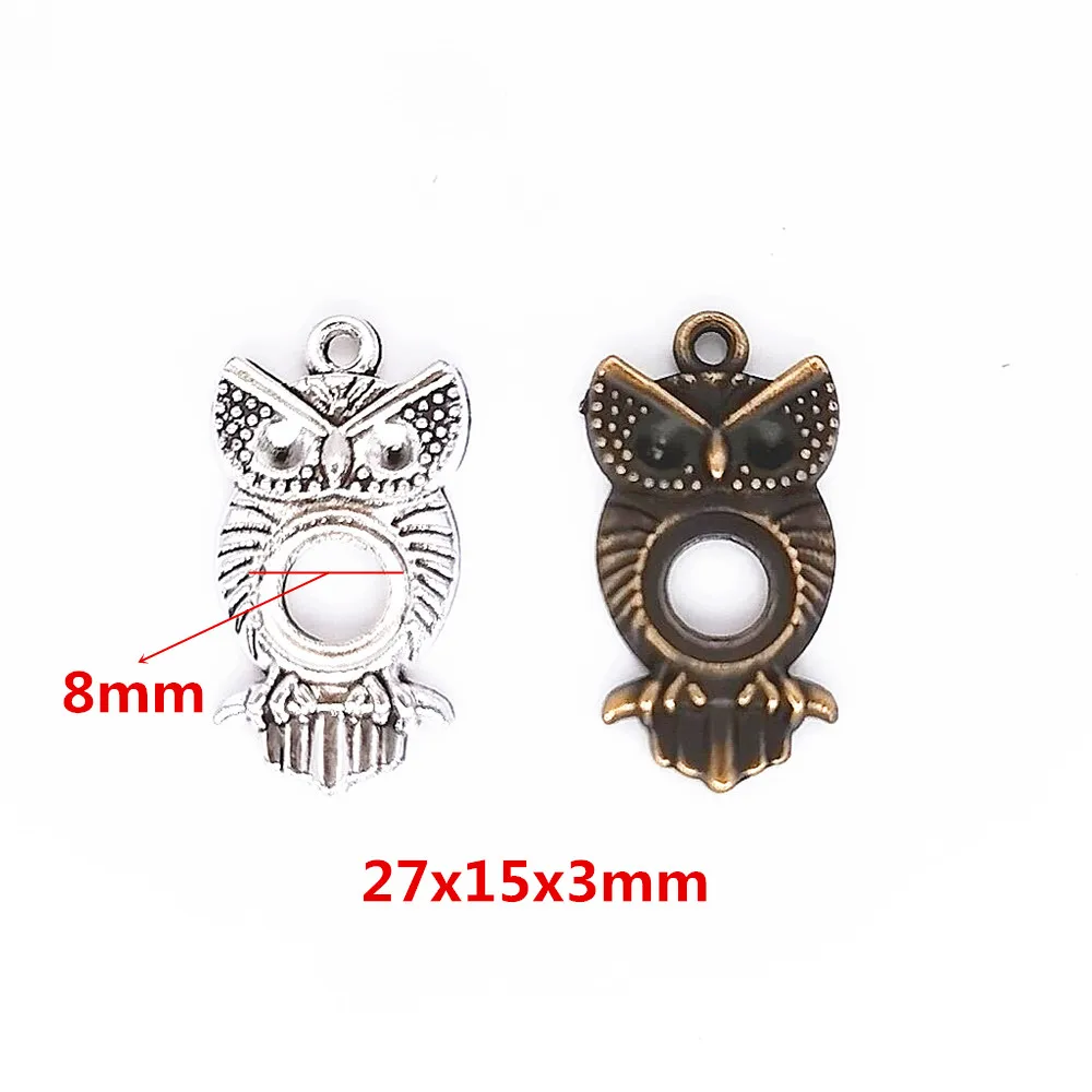 25pieces (owl) vintage zinc alloy charm metal pendant DIY jewelry discovery making accessories 026