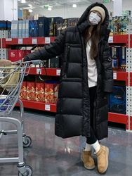 2024 New Woman Winter Coats Glossy Down Jackets Fashion Casual Parka Korean Loose Hooded Outerwears Windproof Thick Women Jacket