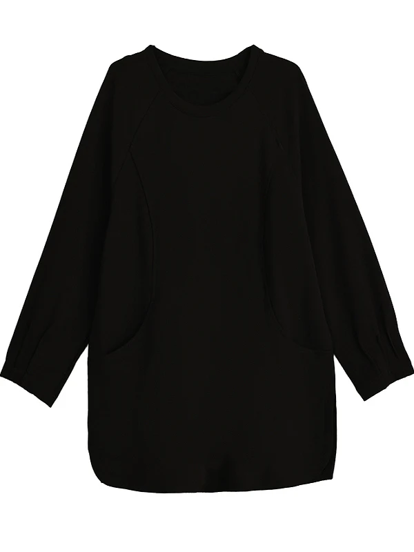 سترة رياضية أصلية بتصميم جديد لخريف 2025، فضفاضة وعصرية وبسيطة، قميص نسائي من القطن والبوليستر بأكمام طويلة وألوان أساسية #4