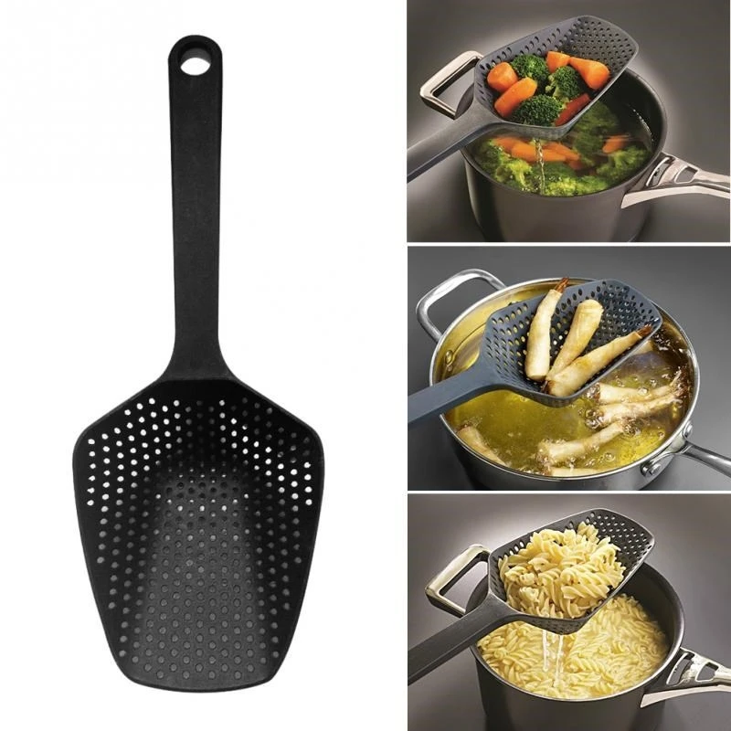 

1PC Spoon Filter Cooking Shovel Strainer Scoop Nylon Spoon Kitchen Accessories Nylon Strainer Scoop Colander Leaking Shovel Tool