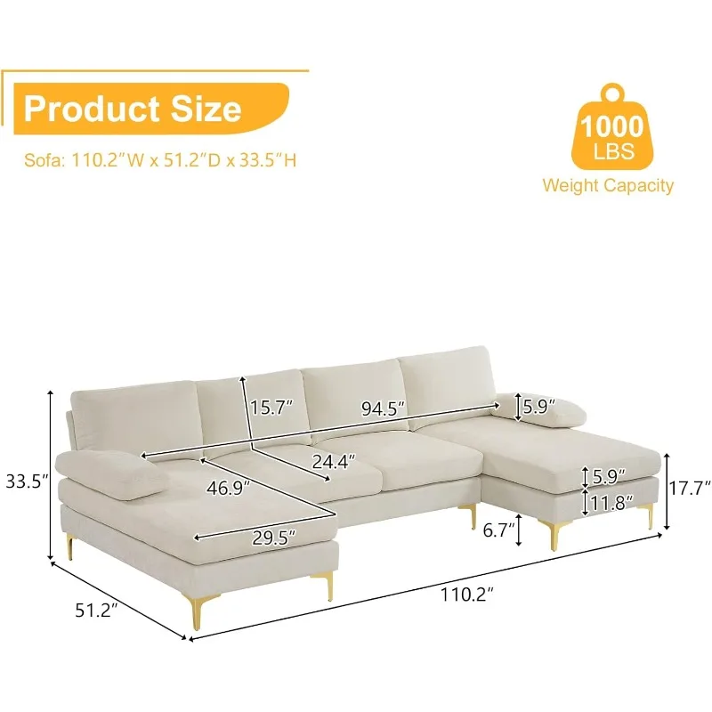 Convertible Sectional Sofa 110