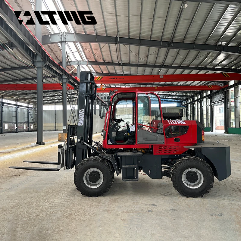 LTMG Günstiger Preis 3000 kg All-Rough-Terrain-Gabelstapler 3 Tonnen Offroad-Gabelstapler mit Rotatoraufsatz