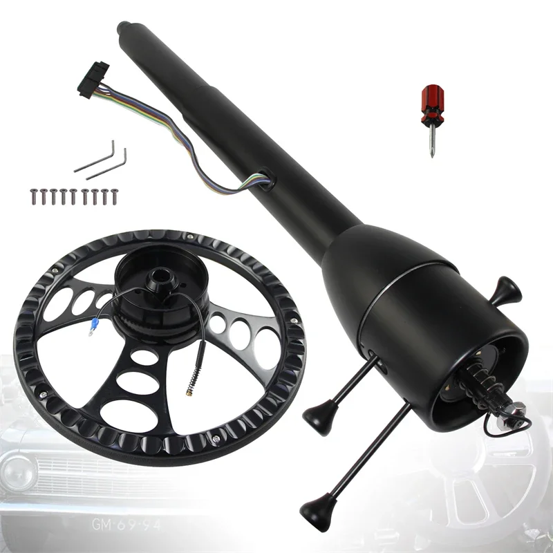 

LR 32''/30''/28'' Inch Collapsible Tilt MT Automatic Style 5 position Steering Column +9 Bolt Steering Wheel Universal for GM