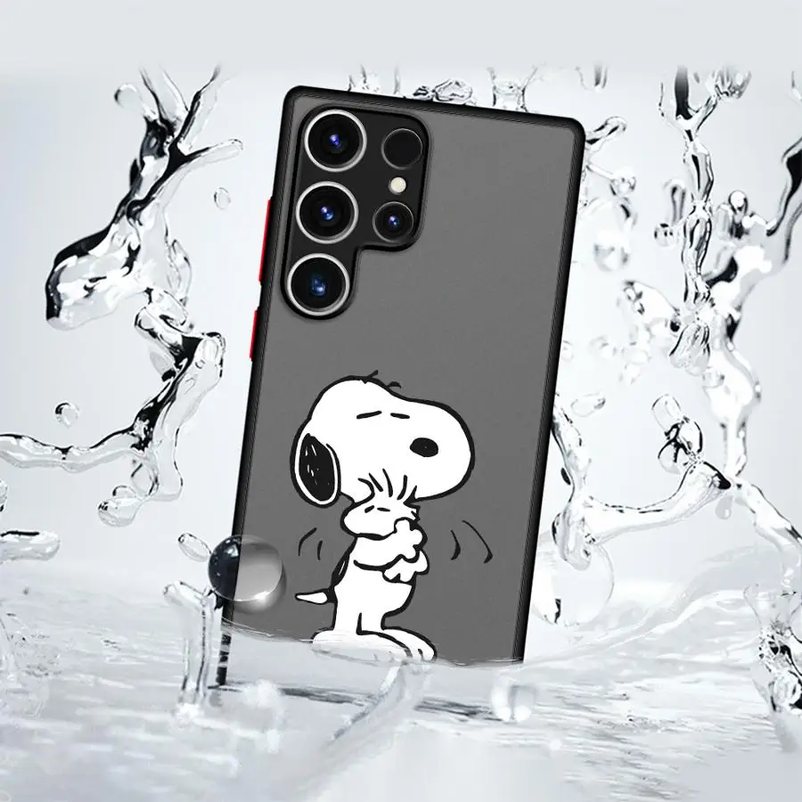 حافظة بحافة سوداء لهاتف سامسونج جالاكسي S23 الترا S24 FE S10 S20 S22 Plus S25 Edge S9 S21 جرو كرتوني لطيف #3