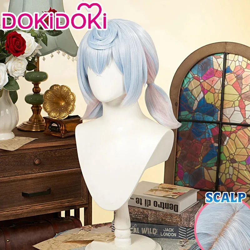 لعبة wiwiwi 123sigewinne Genshin Impact cosplay DOKIDOKI Fontaine sigerwinne قبعة شعر مستعار قصيرة لطيفة وردية وزرقاء