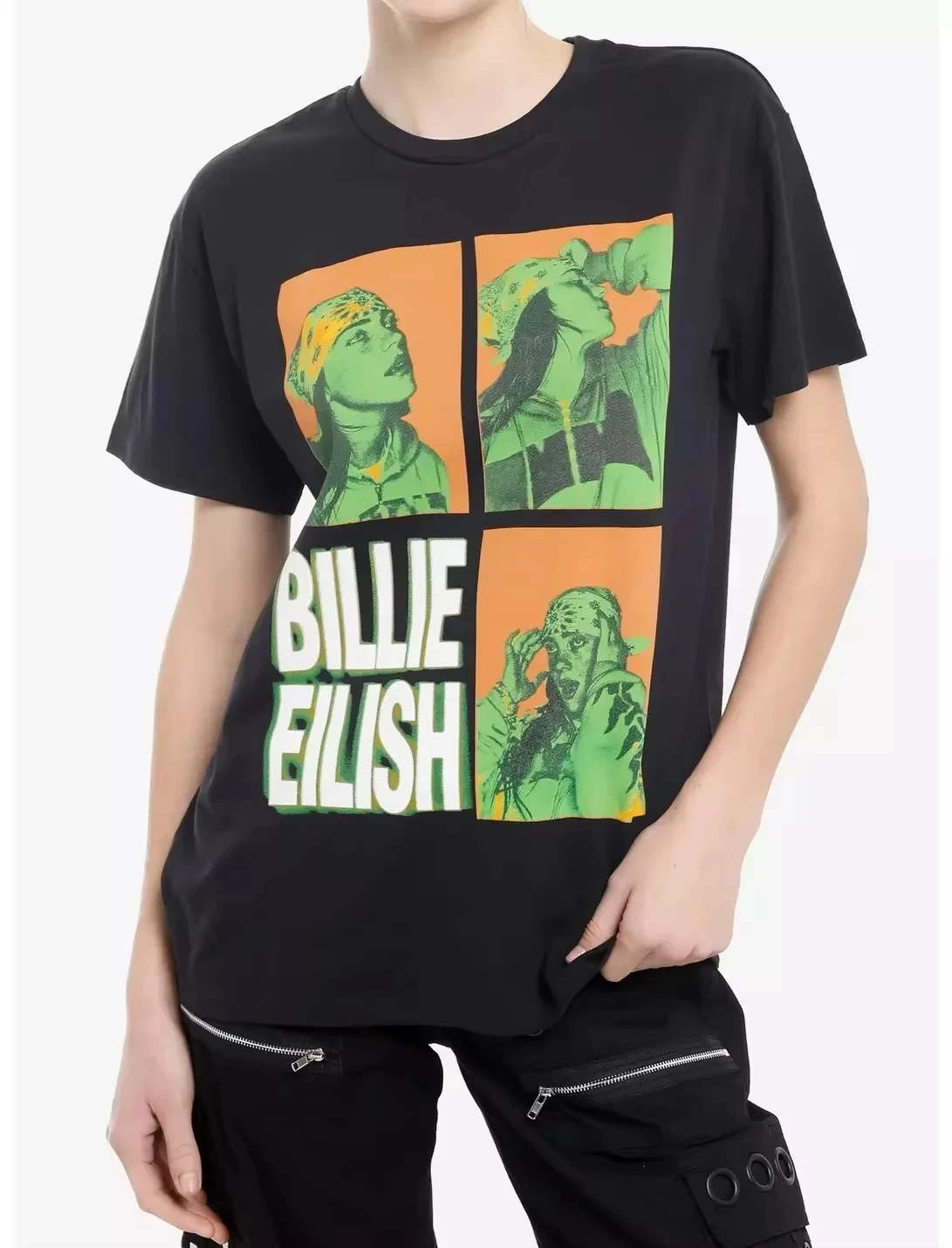 2026 Summer Men's T-shirt Billie Eilish Star Pattern Printed T-shirt Men Women Fashion Cotton T-shir Y2K