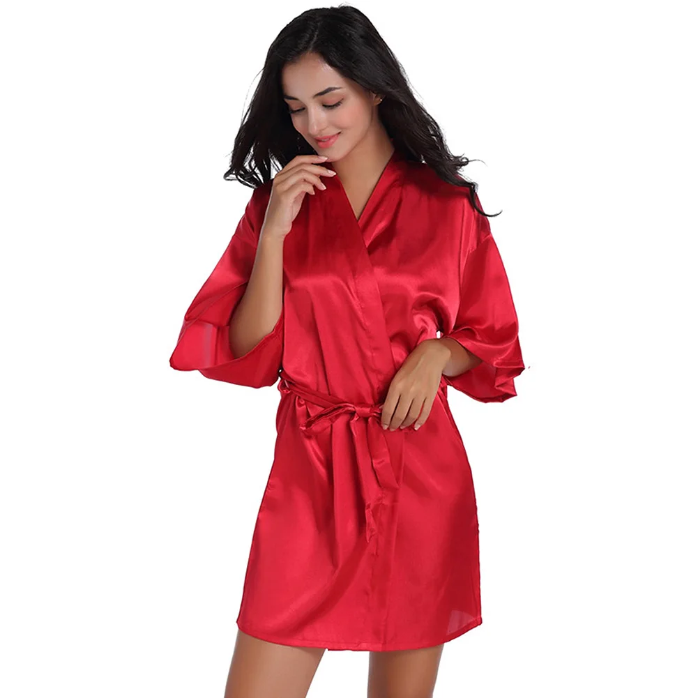 

3pcs Maternity Bathrobe Faux Silk Women Pajamas Cardigan Sleepwear Belt Pregnant Clothes Pregnancy Satin Nightgown Lady Homewea