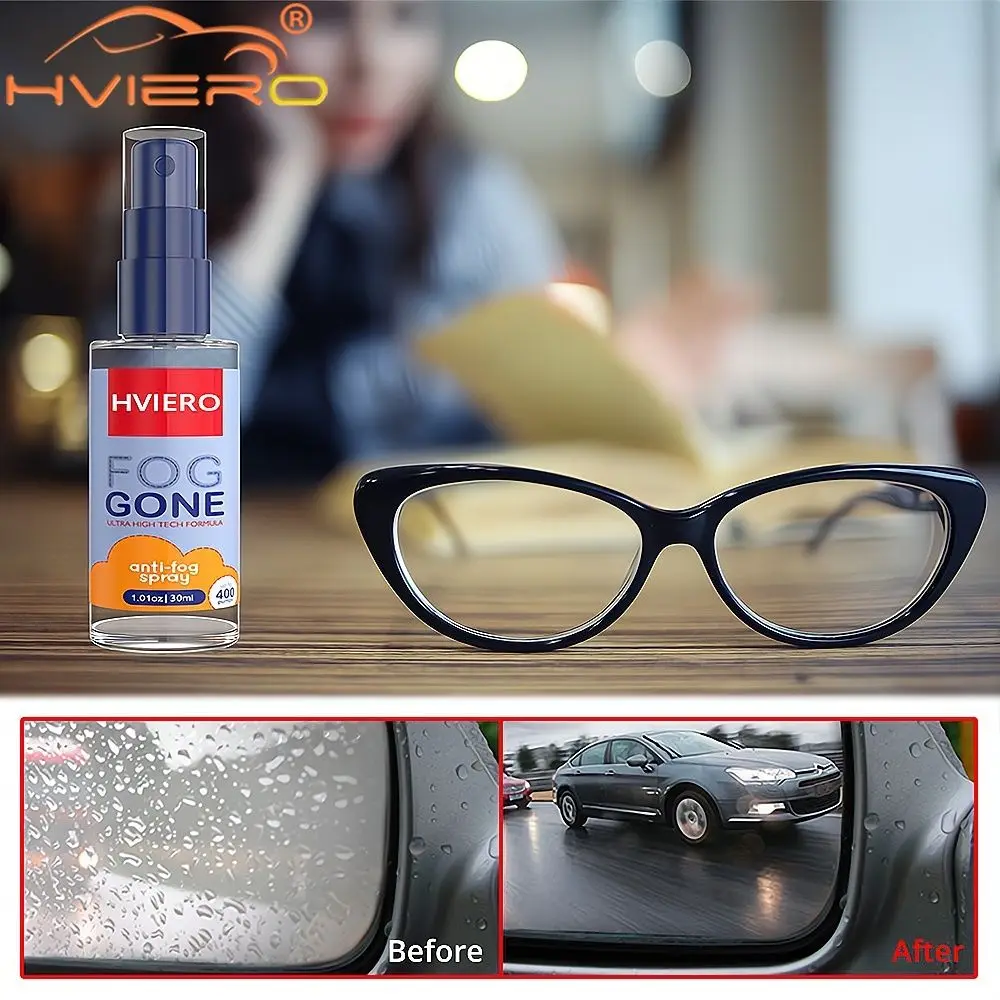 30ml/60ml Glasses Lens Anti-fog Spray Car Windshield Window Decontamination for Rainy Days Maintenance Polishing machine tools