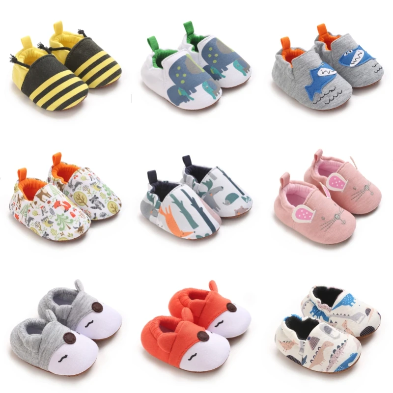 

0-18M Newborn Baby Boys Girls Cute Bee Animal Pattern Moccasins Soft Sole Anti-slip Casual Walking Shoes