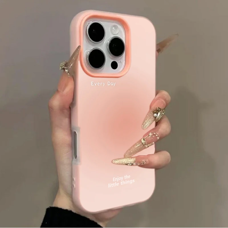 Pink Gradient Pattern Phone Case For iPhone 17 16 Pro Max 12 11 17e 16e 15 14 13 7 8 Plus Air X XR XS Max Shockproof Candy Cover