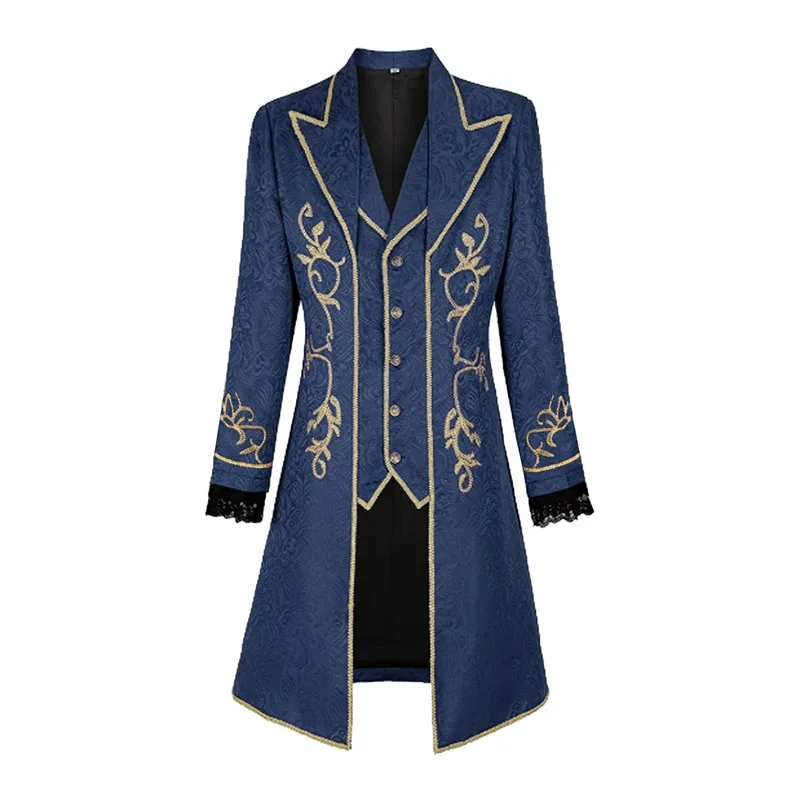 Medieval Renaissance Men Costume Pirate Cosplay Jacket Shirt Pants Viking Knight Men Medieval Leather Belt Bag Vintage Halloween - view 3