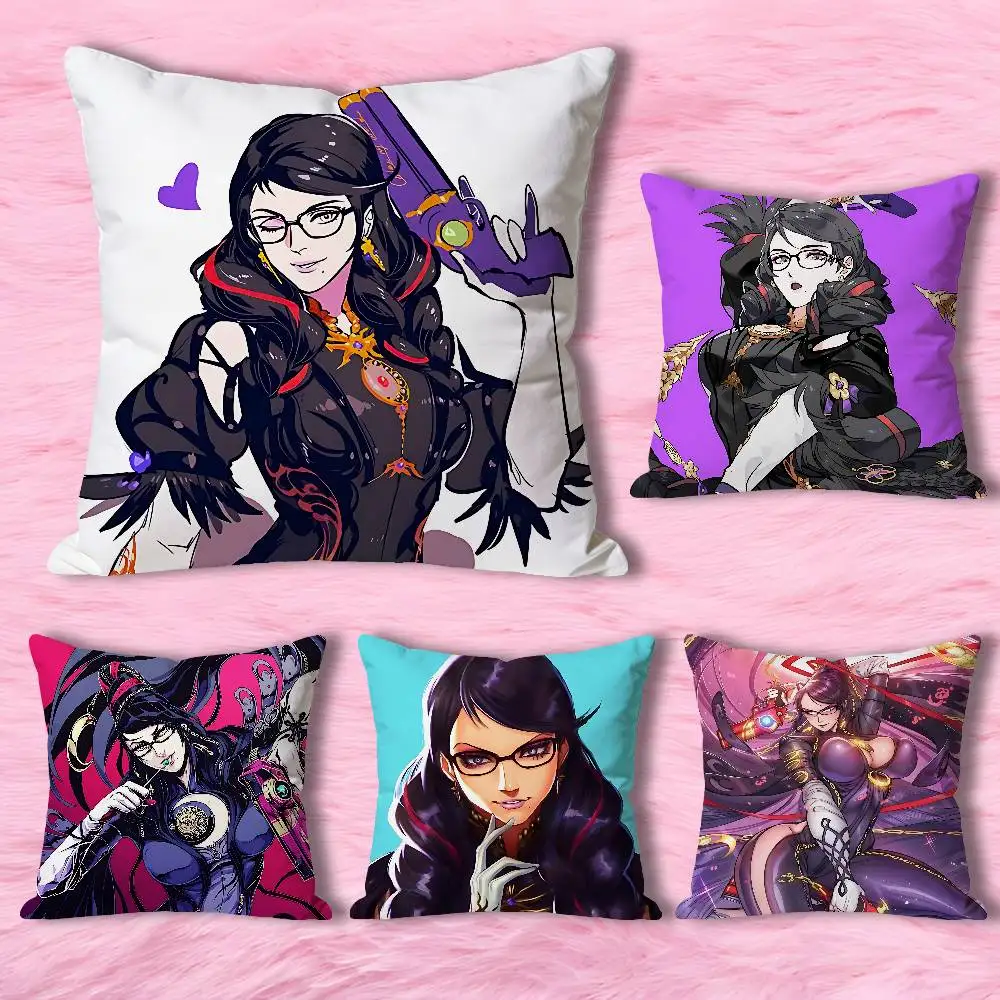 Cool B-Bayonettas-S Game Anime Merchandise de Celebridades, Funda de Almohada Estampada Multiusos para Sofá, Coche, Oficina, Habitación, Protector Decorativo