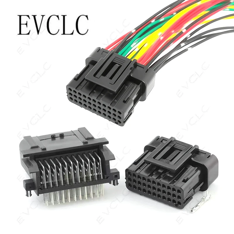1 Set 33-Pin Waterproof Wiring Harness Connector 6189-7106/6188-4871 for Auto & Motorcycle ECU (Male & Female) Plug