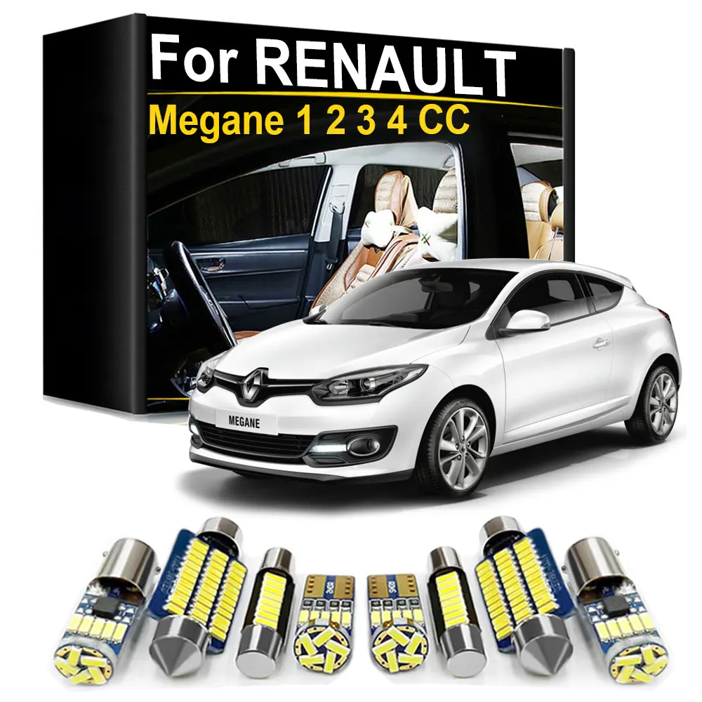 Interior LED Light Kit Canbus For Renault Megane MK1 MK2 MK3 MK4 CC 1995- 1998 2006 2008 2010 2012 2014 2015 2016 2017 2018
