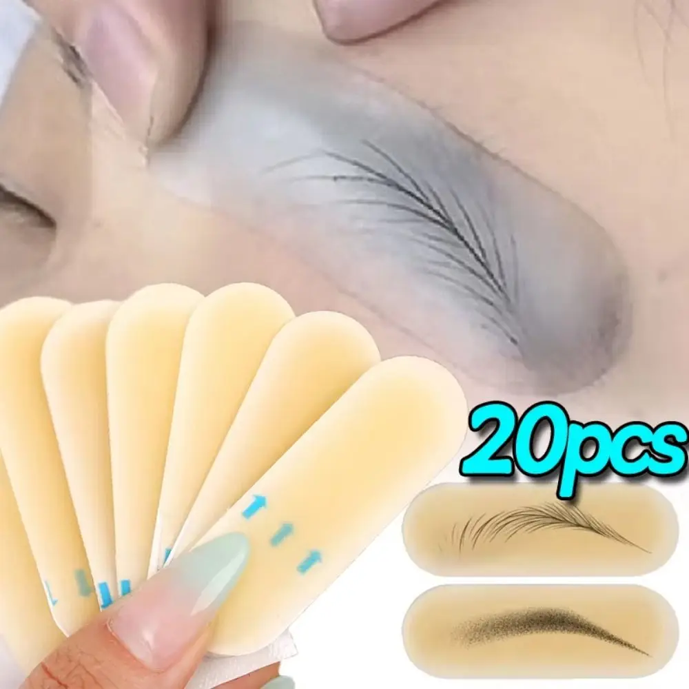 20Pcs Practical Eyebrow Practice Skin Adhesive Reusable Permanent Tattoo Practice Skin Hydrocolloid Waterproof