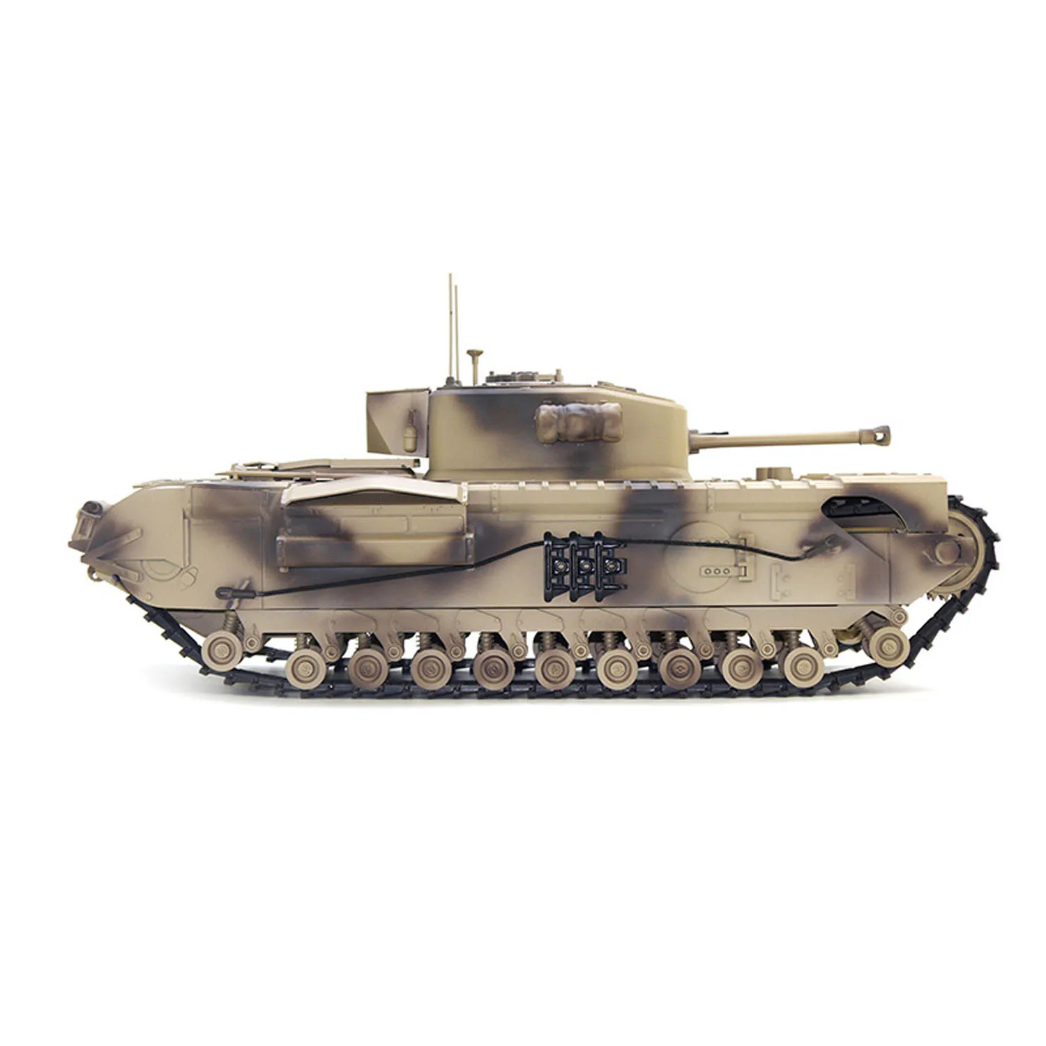 Tongde 1/16 RC Military Infrared Battle Tank Model RTR Churchill Mk.VII Metal Tracks Remote Control Electric Tanks Toy Model