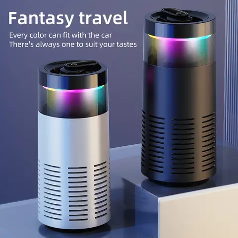 Portable Car Air Purifier Negative Ion & HEPA Filter Low Noise DeodorizerDust Smoke Removal Compact Design for Car Home Use