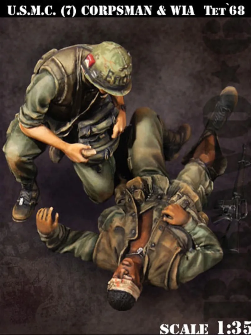 

1/35 Scale Resin Soldier Assembly Model Kit Vietnam War US Wounded Soldiers and Rescue Soldiers Unassembled Unpainted Diorama