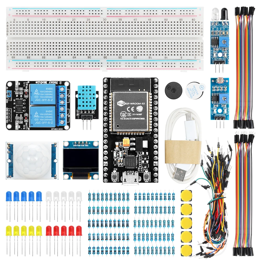 Professional ESP32 Automation Project Starter Kit for Arduino Programming DIY Electronic Complete Circuit Learning Education Kit