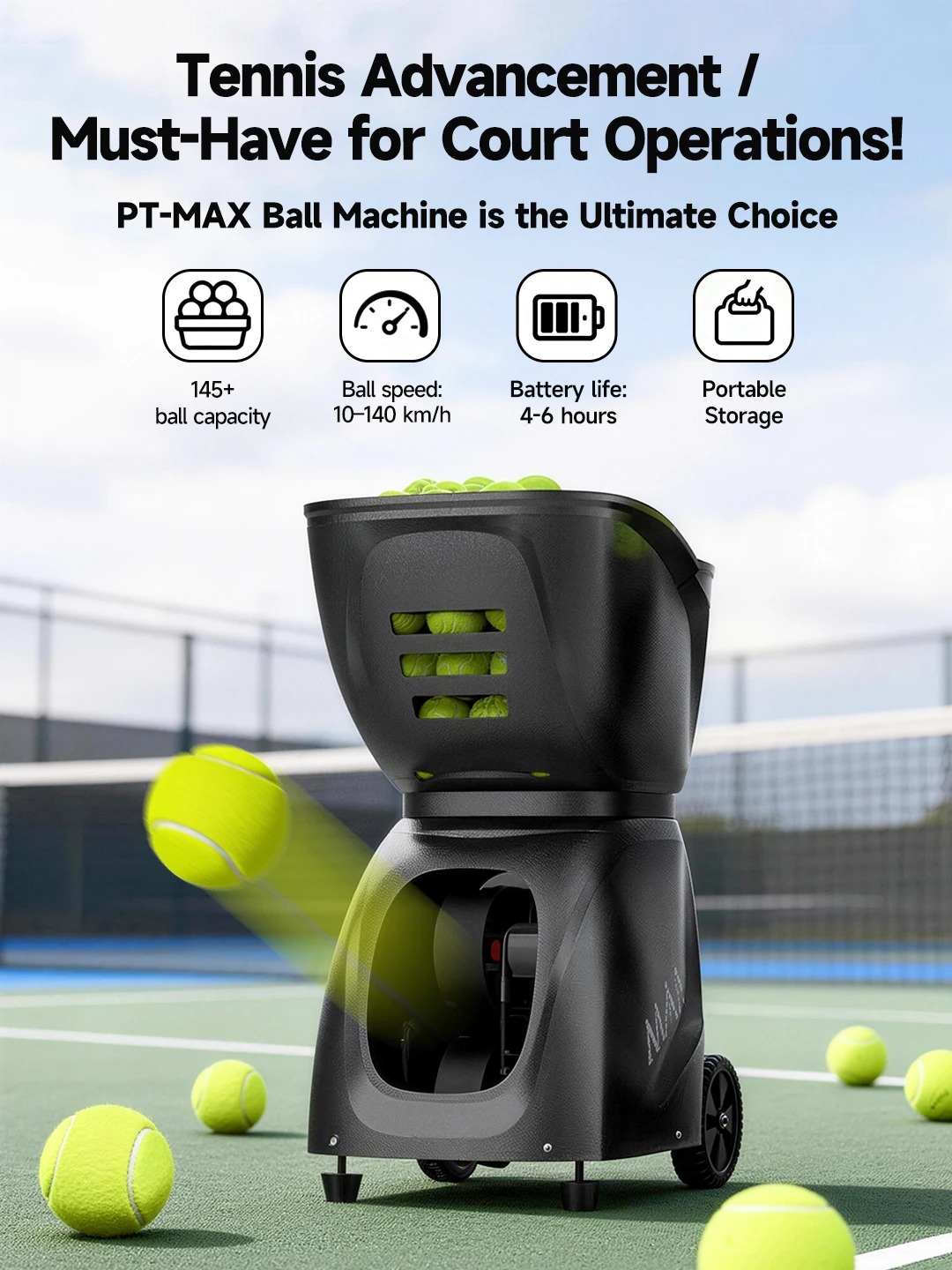 Hot Tennis Padel Ball Machine APP Control Multiple Programs Large Balls Capacity Padel Launcher For Court Training Coach