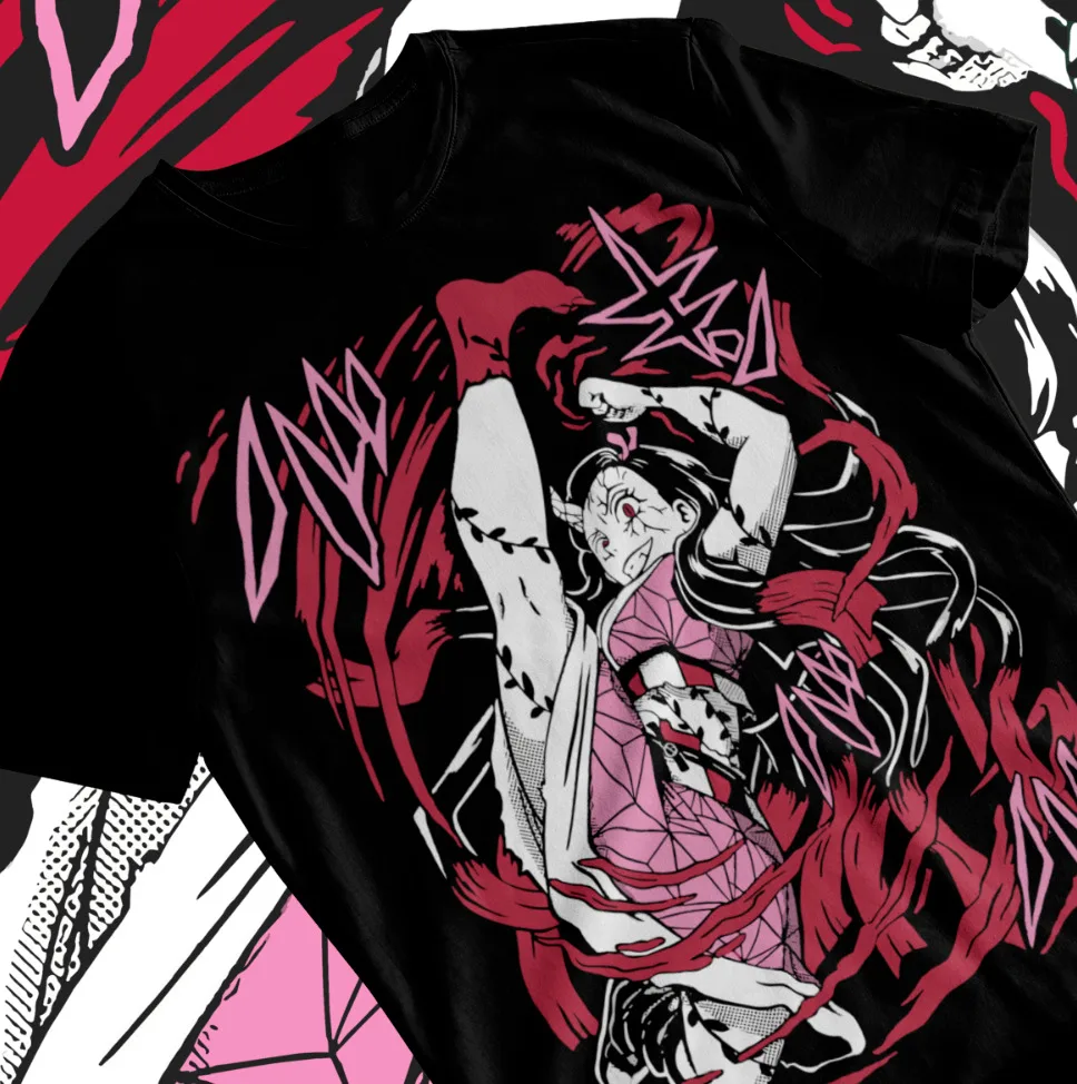 

Nezuko T-Shirt Kokushibo Kimetsu No Yaiba Demon Slayer Tanjiro Soft Shirt Tee