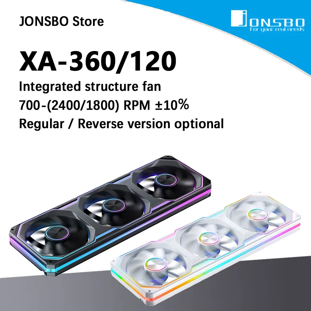 JONSBO XA-360/120 12CM ARGB Case Fan (Dual Bezel Lighting Effect/Color Blocking/Aura Sync/PWM Male/Female Connectors)