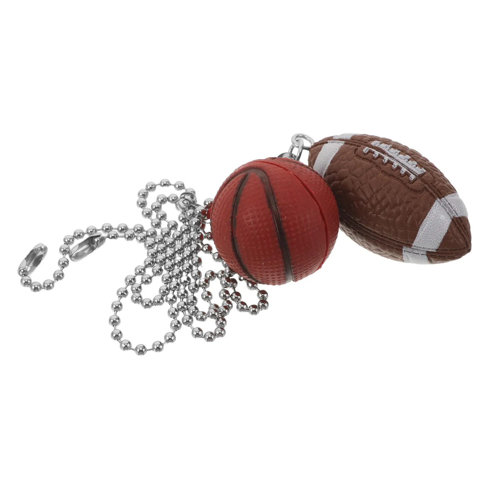 2Pcs Ceiling Fan Pull Chain Light Fixture Set Beaded Metal Extension Chain Easy Install Bedroom Lamp Fan Pull Pendant Sports