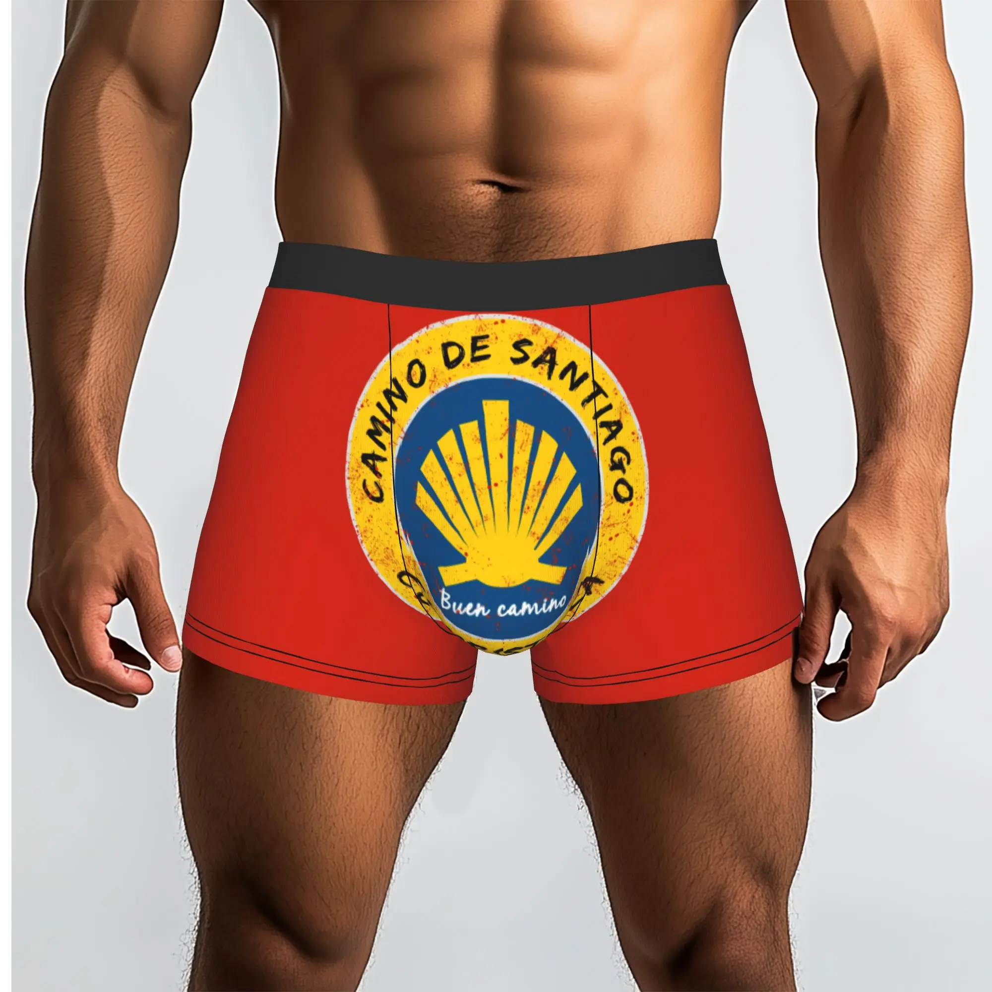 Custom Camino de Santiago Compostela Peregrino Boxer Shorts For Men 3D Printed Underwear Panties Briefs Breathable Underpants